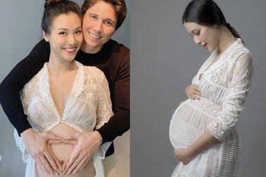 Sắp sinh con cho chồng Tây, Á hậu Hoàng Oanh vẫn xinh đẹp rạng ngời