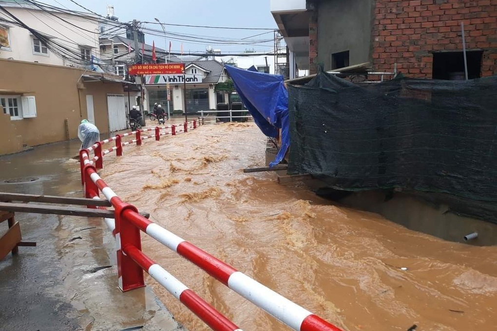 Nước ngập trùm đầu ô tô sau mưa lớn ở Đà Lạt - 3 Nước ngập trùm đầu ô tô sau mưa lớn ở Đà Lạt - 3