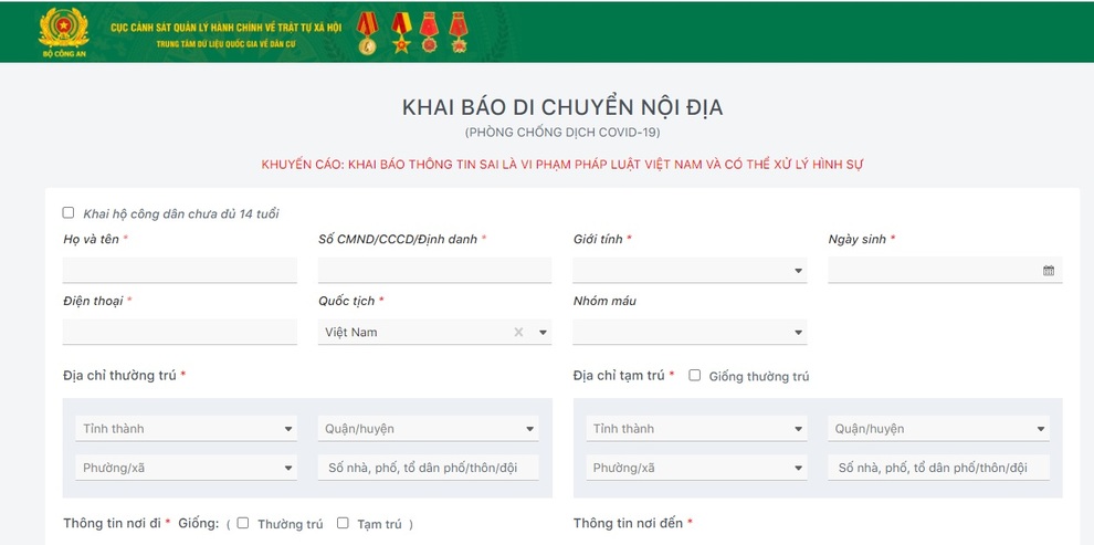 Ra mắt hệ thống khai báo di chuyển nội địa, chốt kiểm dịch sẽ giảm ùn tắc - 1 Ra mắt hệ thống khai báo di chuyển nội địa, chốt kiểm dịch sẽ giảm ùn tắc - 1