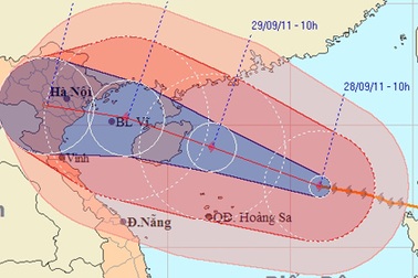Bão số 5 tiến sâu vào biển Đông