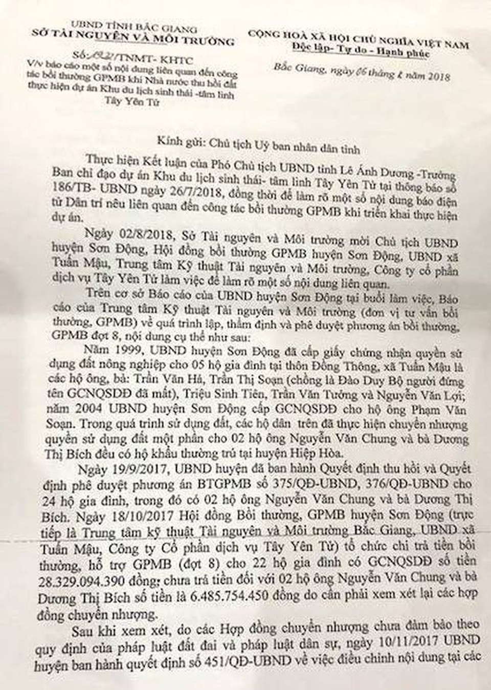 Thoát lao lý, lãnh đạo Sở Tài nguyên Bắc Giang nói gì với cơ quan điều tra? - 2 Thoát lao lý, lãnh đạo Sở Tài nguyên Bắc Giang nói gì với cơ quan điều tra? - 2