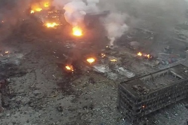 Hiện trường kinh hoàng vụ nổ tại Thiên Tân nhìn từ trên cao