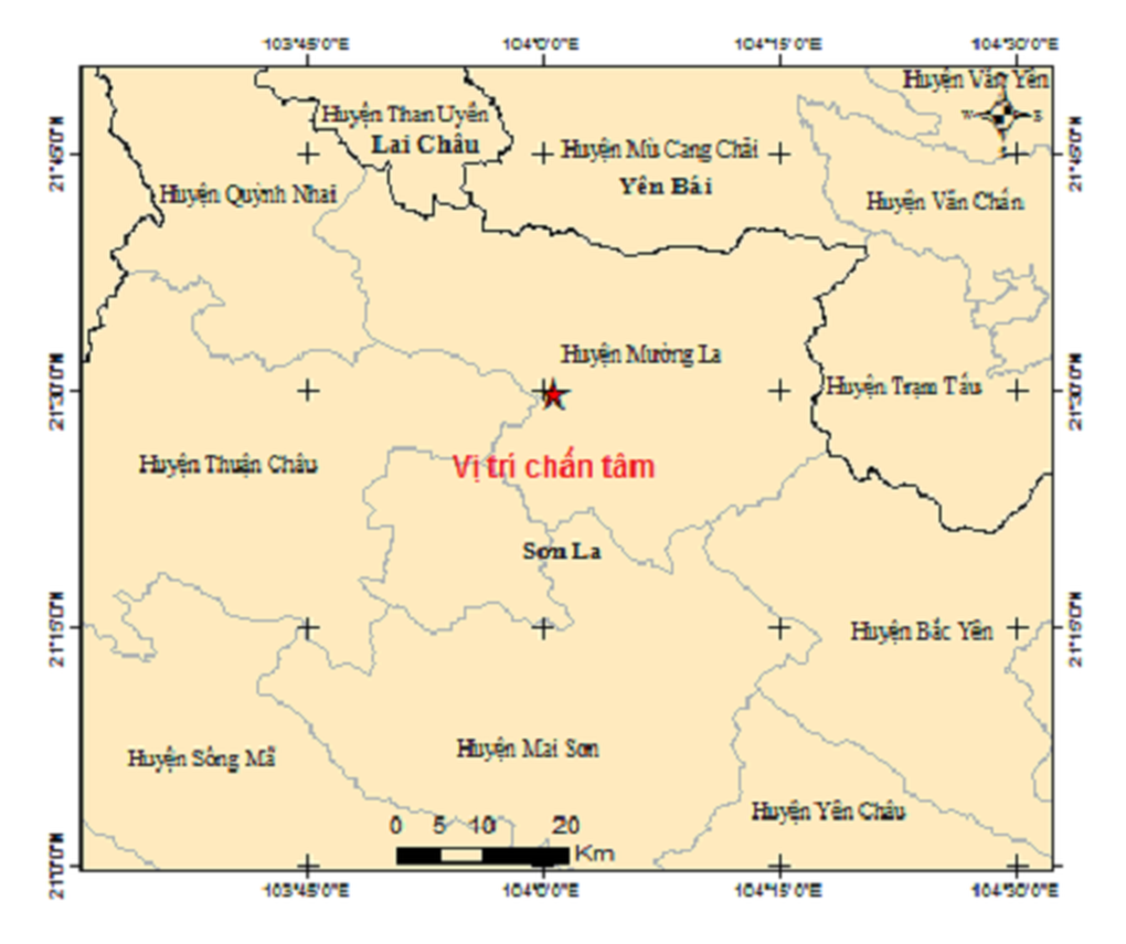 Xảy ra động đất có độ lớn 2.7 tại Sơn La - 1 Xảy ra động đất có độ lớn 2.7 tại Sơn La - 1