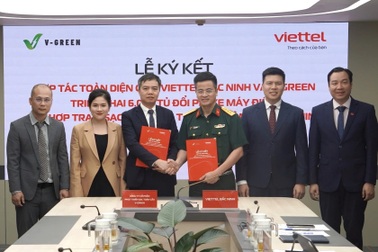 V-Green hợp tác Viettel Bắc Ninh triển khai 6.000 tủ đổi pin xe máy điện