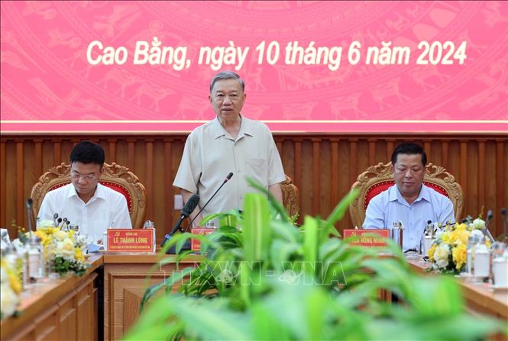 Chủ tịch nước Tô Lâm làm việc với Tỉnh ủy Cao Bằng - 1 Chủ tịch nước Tô Lâm làm việc với Tỉnh ủy Cao Bằng - 1