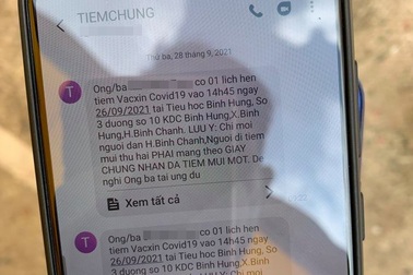 Giả mạo tin nhắn mời đi tiêm chủng để được tiêm... sớm