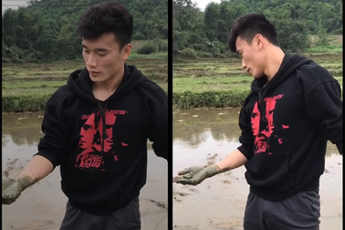Ngoài tài bắt bóng, thủ môn Bùi Tiến Dũng còn bắt... lươn nhà nghề