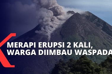 Núi lửa Merapi phun tro bụi bay xa 3,5 km