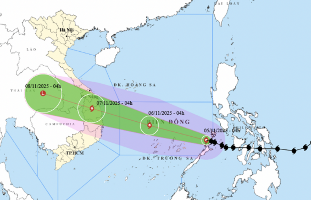 Bão Kalmaegi đã vào Biển Đông với cường độ cấp 13, giật cấp 16 - 1 Bão Kalmaegi đã vào Biển Đông với cường độ cấp 13, giật cấp 16 - 1
