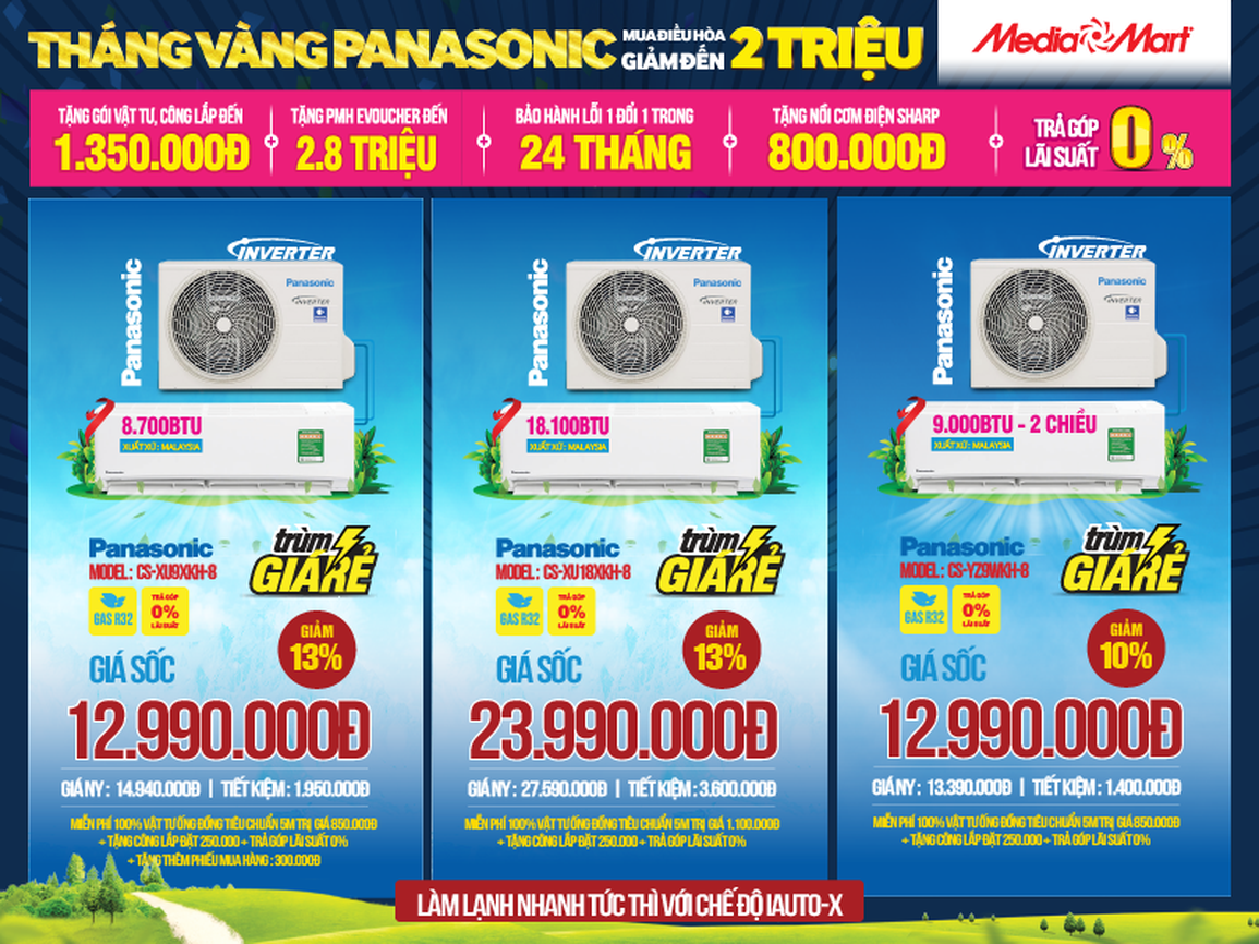 Mua điều hòa Panasonic giảm đến 2 triệu đồng, bao trọn phí tại MediaMart - 2 Mua điều hòa Panasonic giảm đến 2 triệu đồng, bao trọn phí tại MediaMart - 2