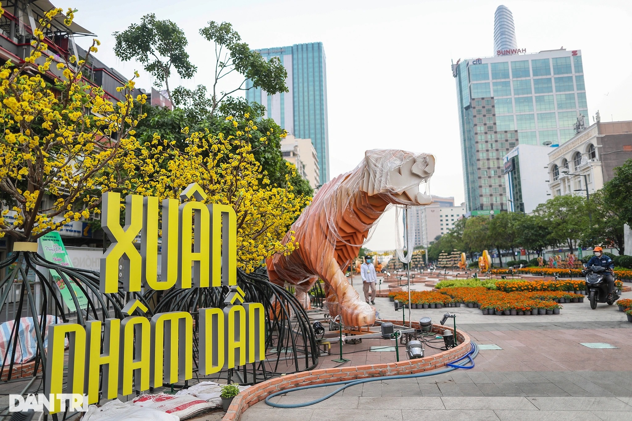 Những hình ảnh trang trí Tết 2022 đầu tiên trên Đường hoa Nguyễn Huệ - 3 Những hình ảnh trang trí Tết 2022 đầu tiên trên Đường hoa Nguyễn Huệ - 3