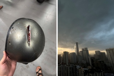 Chàng trai Hà Nội vỡ sọ vì bị mảnh vỡ rơi xuyên mũ bảo hiểm trong cơn dông