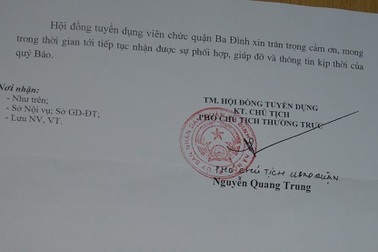Hội đồng tuyển dụng quận Ba Đình phản hồi về việc xét tuyển viên chức