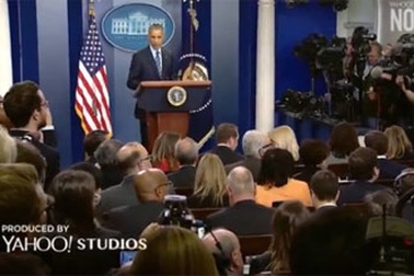 Tổng thống Obama cho tạm ngừng họp báo vì sự cố bất ngờ