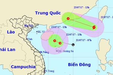 Bão số 3 và áp thấp nhiệt đới "song hành" trên Biển Đông