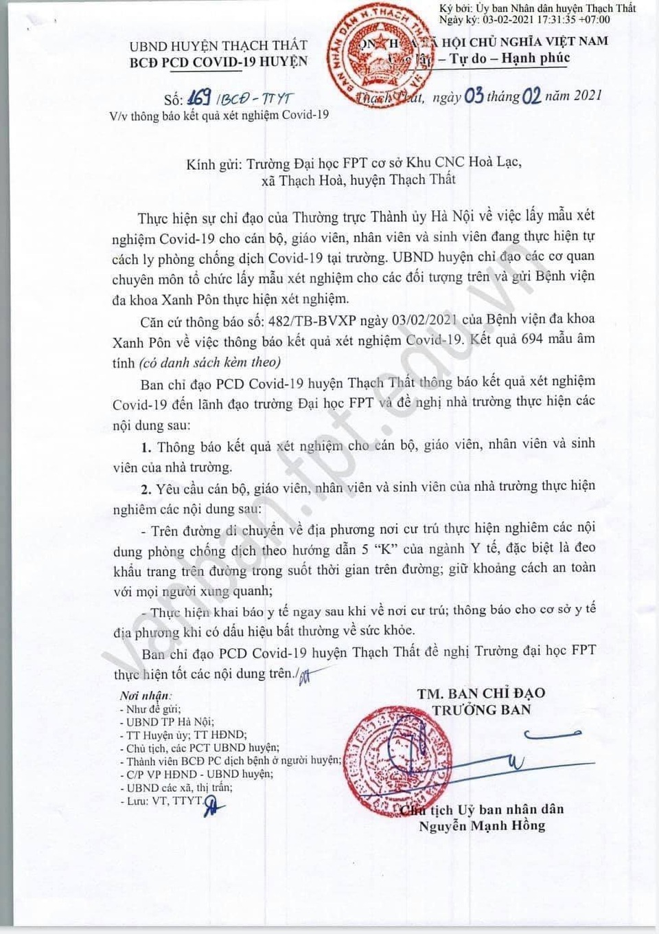 Hà Nội: Gỡ phong tỏa Đại học FPT - 2 Hà Nội: Gỡ phong tỏa Đại học FPT - 2