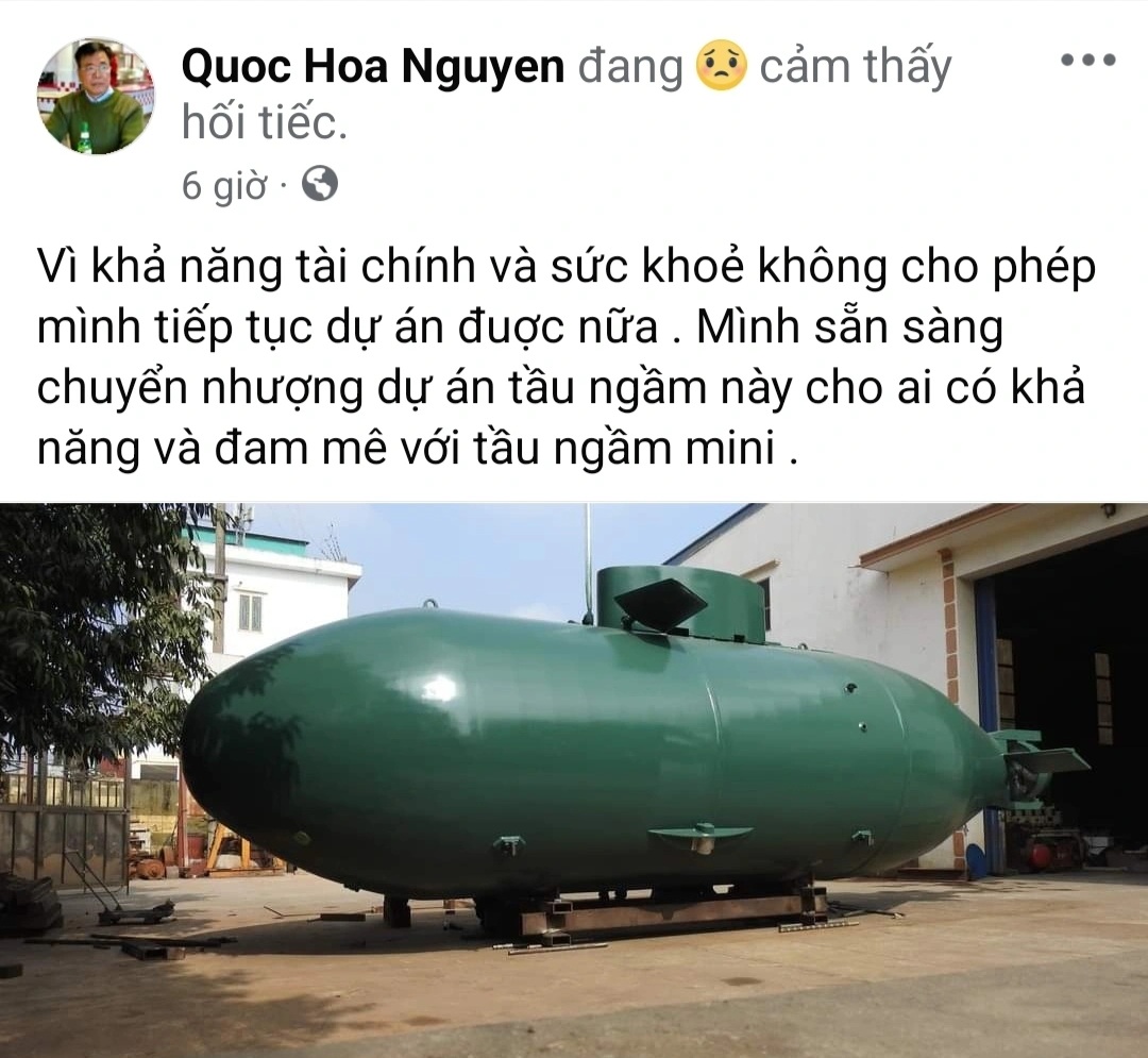 Cha đẻ tàu ngầm made in Vietnam thông báo dừng dự án - 1