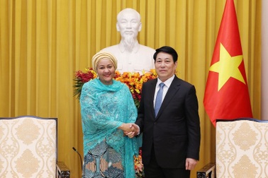 Chủ tịch nước Lương Cường tiếp Phó Tổng Thư ký Liên Hợp Quốc Amina Mohammed