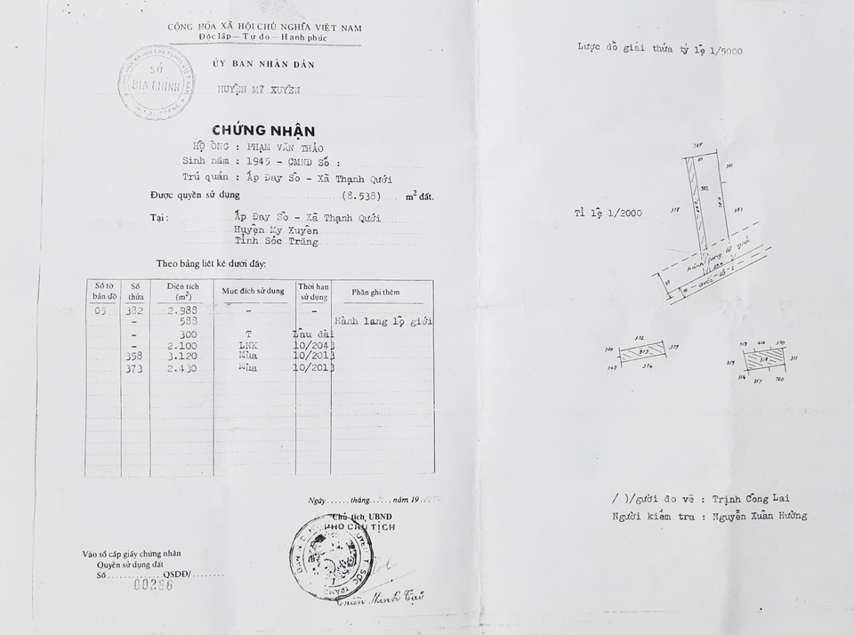 Tình tiết bất ngờ vụ đất được cấp sổ đỏ, tòa Sóc Trăng vẫn phán thua kiện - 4 Tình tiết bất ngờ vụ đất được cấp sổ đỏ, tòa Sóc Trăng vẫn phán thua kiện - 4