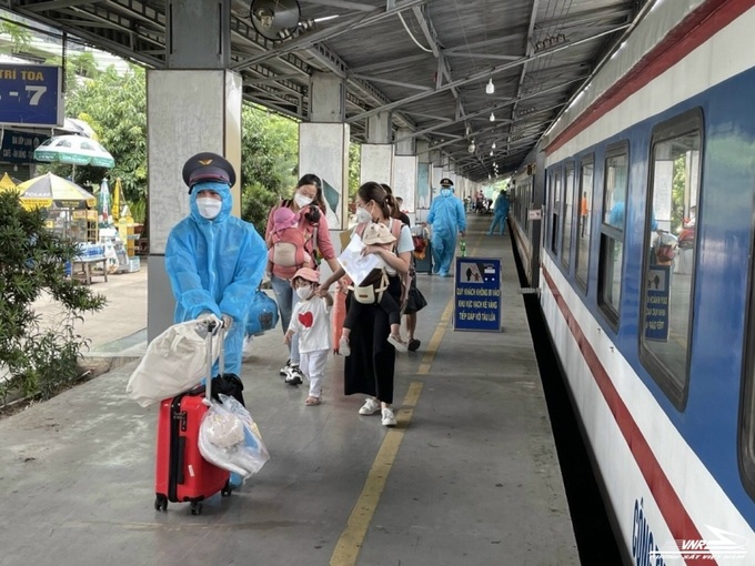 Hành khách đi tàu tăng cao sau dịch Covid-19. (Ảnh: Tổng Công ty Đường sắt Việt Nam).