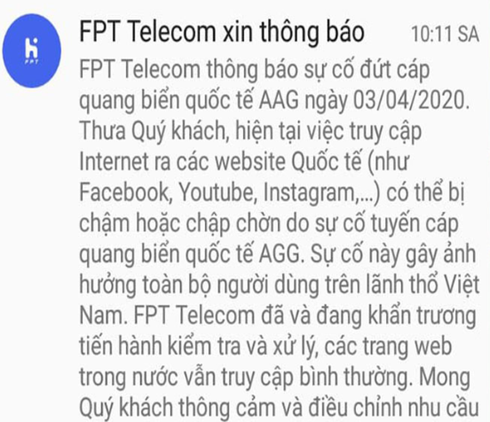 Cáp quang biển AAG gặp sự cố sau 1 ngày cách ly xã hội - 2 Cáp quang biển AAG gặp sự cố sau 1 ngày cách ly xã hội - 2