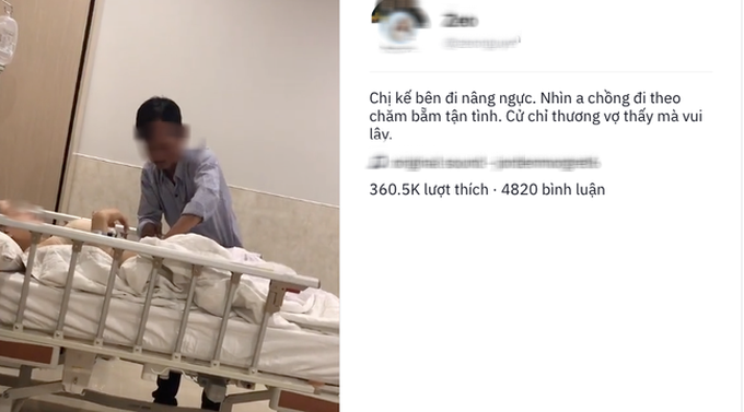 Khoảnh khắc người chồng giản dị ân cần chăm sóc vợ sau cuộc "đại phẫu" chỉnh sửa vòng 1 khiến chị em xúc động mạnh - Ảnh 1. Khoảnh khắc người chồng giản dị ân cần chăm sóc vợ sau cuộc "đại phẫu" chỉnh sửa vòng 1 khiến chị em xúc động mạnh - Ảnh 1.