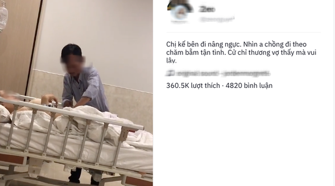 Khoảnh khắc người chồng giản dị ân cần chăm sóc vợ sau cuộc "đại phẫu" chỉnh sửa vòng 1 khiến chị em xúc động mạnh - Ảnh 1.