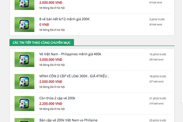 Vé “chợ đen” trận Việt Nam - Philippines được hét giá 5 triệu đồng một cặp