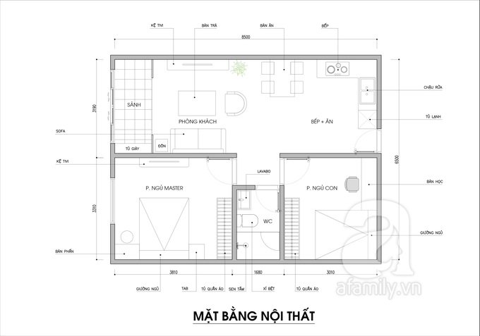 Tư vấn thiết kế cải tạo căn hộ chung cư diện tích 55m² với tổng chi phí 116 triệu đồng - Ảnh 2.