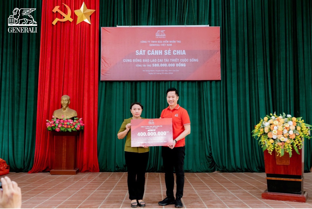 Generali Việt Nam ủng hộ gần 900 triệu đồng hỗ trợ miền Bắc tái thiết sau bão - 1 Generali Việt Nam ủng hộ gần 900 triệu đồng hỗ trợ miền Bắc tái thiết sau bão - 1