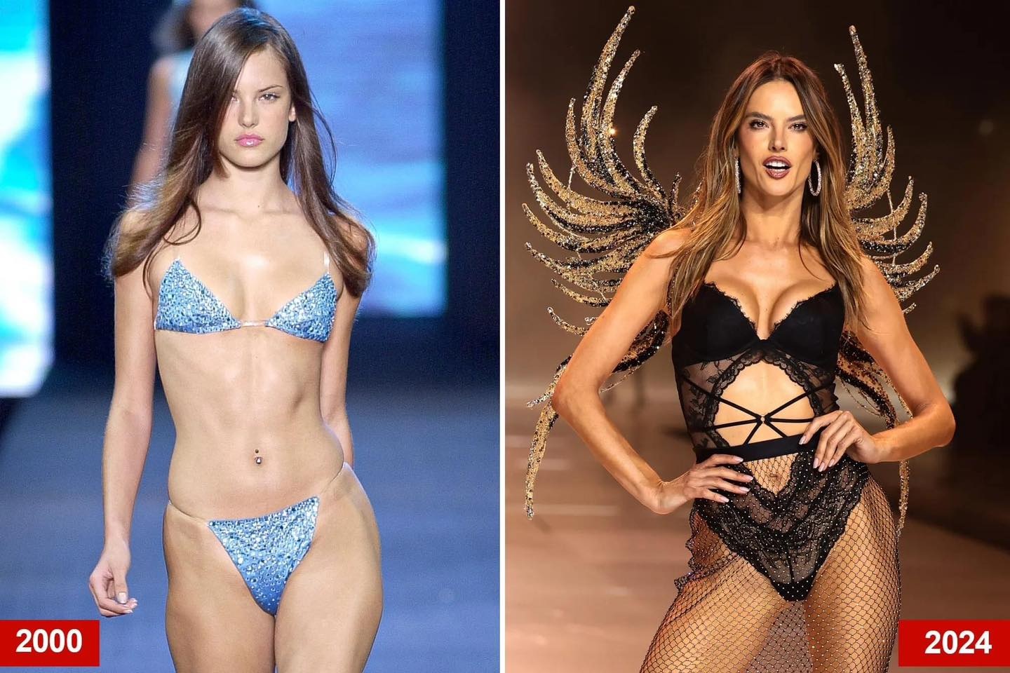 Alessandra Ambrosio (43 tuổi) vẫn sở hữu thân hình quyến rũ và những bước đi gợi cảm. Trong thời gian còn hoạt động sôi nổi cho hãng, chân dài Brazil được xem là con cưng, từng mặc chiếc áo ngực đắt giá Dream Angels Fantasy Bra, trị giá 2 triệu USD của hãng. Bà mẹ 2 con được xem là biểu tượng của làng thời trang quốc tế (Ảnh: Page Six).