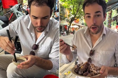 Video khách Tây khoe ăn "2m lòng xe điếu" gây sốt mạng