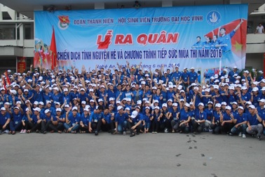 Hơn 1.700 sinh viên ĐH Vinh tham gia chiến dịch tình nguyện hè 2016