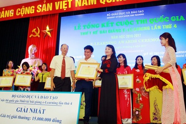 Bộ GD&ĐT trao giải cho 168 bài giảng điện tử xuất sắc trên toàn quốc