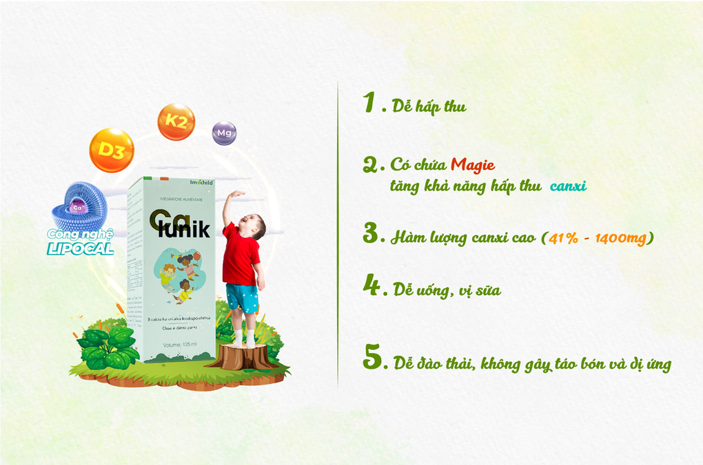 Calunik ứng dụng công nghệ Lipocal tạo ra canxi sinh học - 1 Calunik ứng dụng công nghệ Lipocal tạo ra canxi sinh học - 1