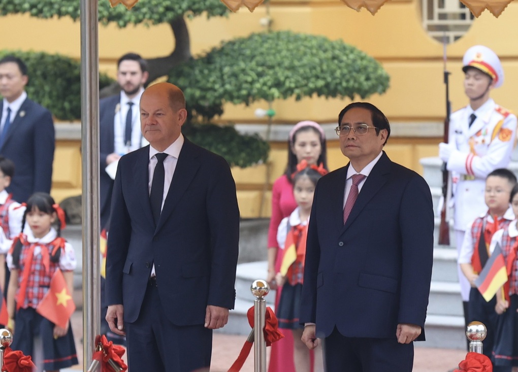 Thủ tướng Phạm Minh Chính chủ trì lễ đón Thủ tướng Đức - 3 Thủ tướng Phạm Minh Chính chủ trì lễ đón Thủ tướng Đức - 3