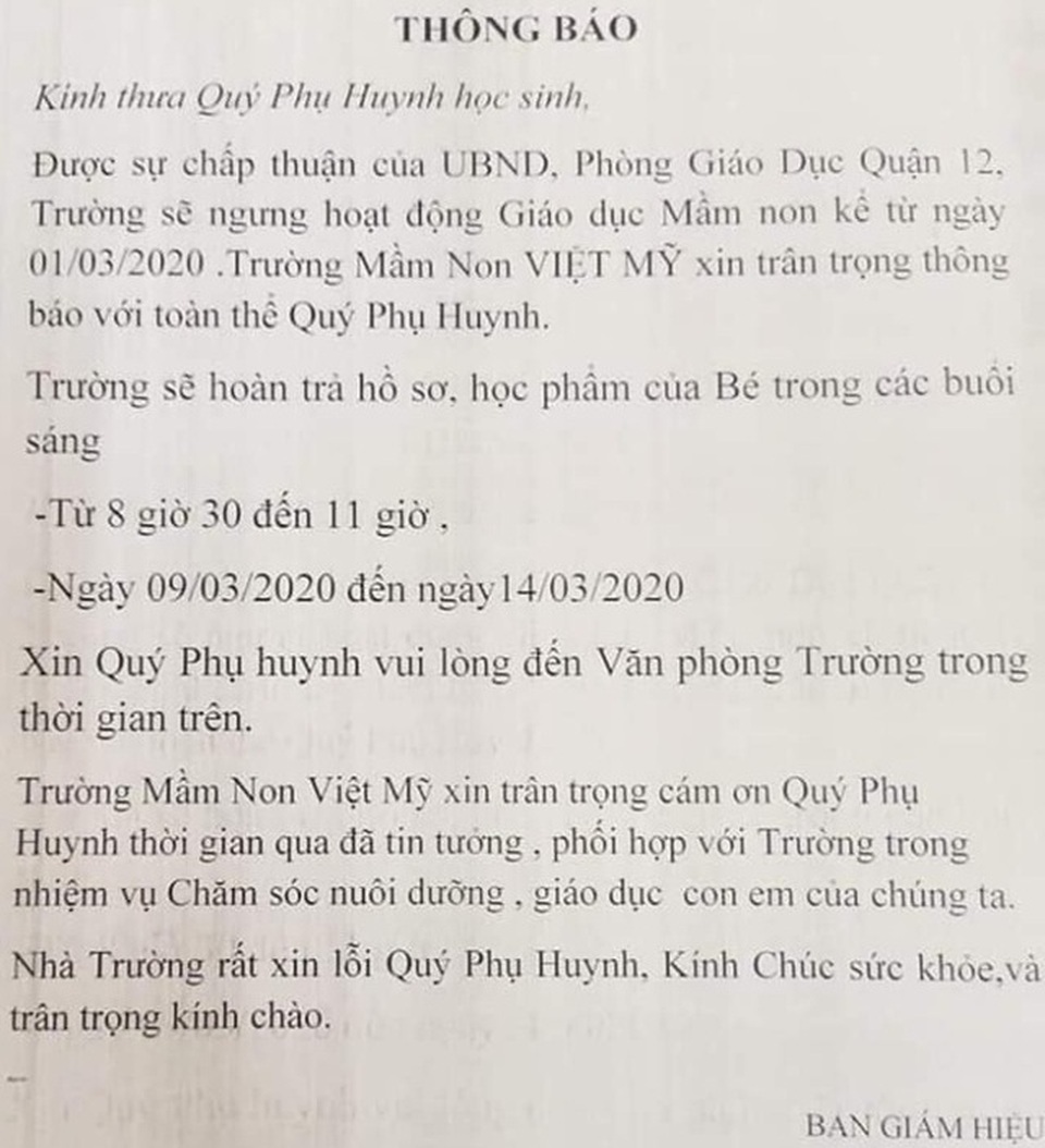 TP.HCM: Nhiều đơn vị giáo dục ngoài công lập có nguy cơ giải thể - 1 TP.HCM: Nhiều đơn vị giáo dục ngoài công lập có nguy cơ giải thể - 1