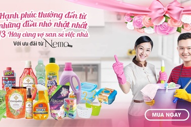 8/3 – Hãy cùng vợ san sẻ việc nhà với ưu đãi chỉ có duy nhất tại Nemo.vn