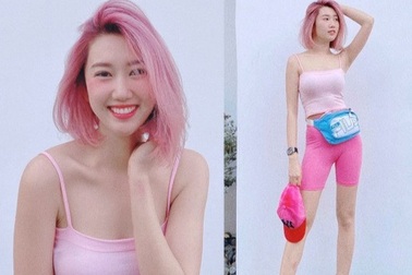 Thúy Ngân “Gạo nếp gạo tẻ” gây sốc khi nhuộm tóc rực hồng