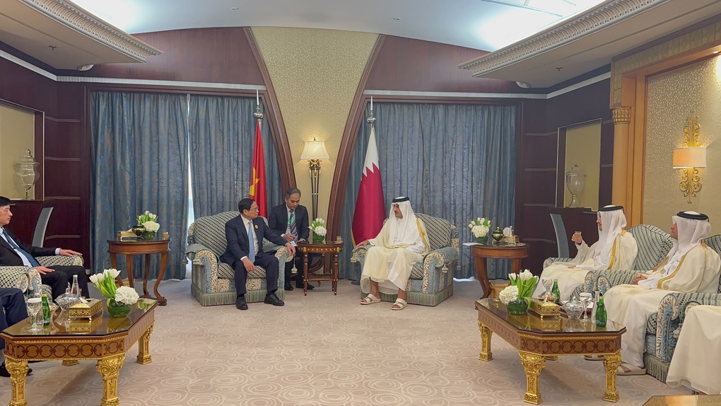 Cuộc hội đàm giữa Thủ tướng Phạm Minh Chính và Hoàng Thái tử, Thủ tướng Ả-rập Xê-út Mohammed bin Salman (Ảnh: Hương Giang).