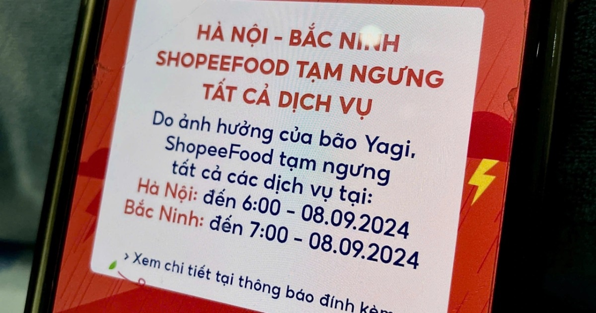 Hàng loạt ứng dụng gọi xe, giao đồ ăn, giao hàng dừng dịch vụ tại nhiều tỉnh thành do bão Yagi