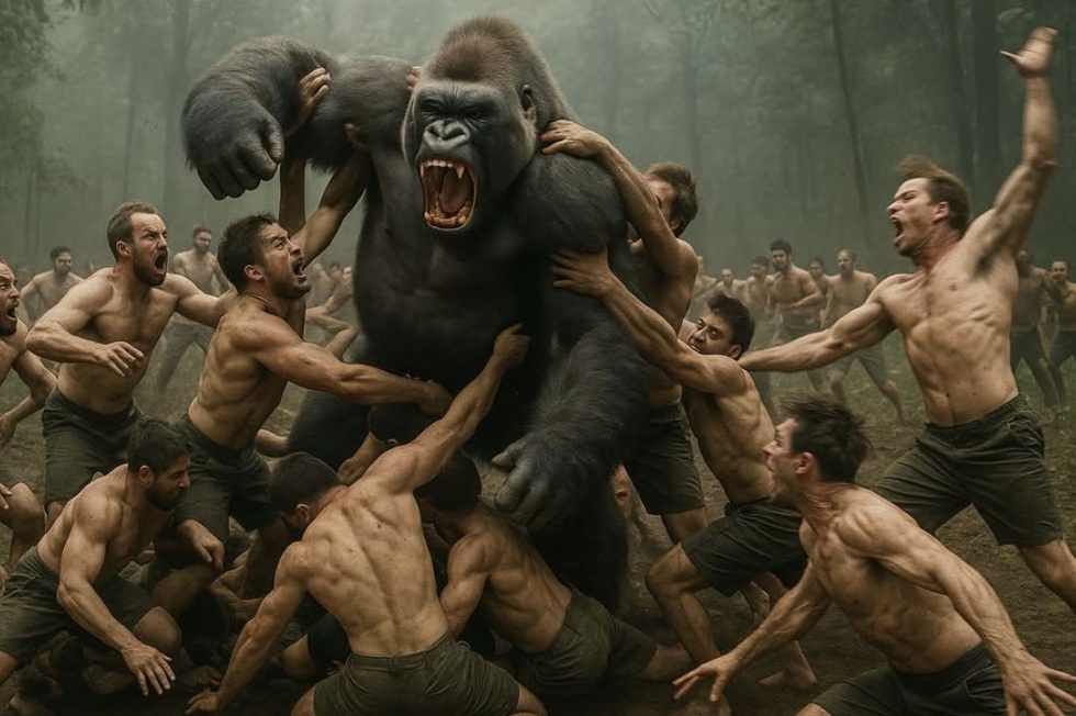 Chuyên gia động vật so sánh sức mạnh giữa 100 con người và khỉ đột