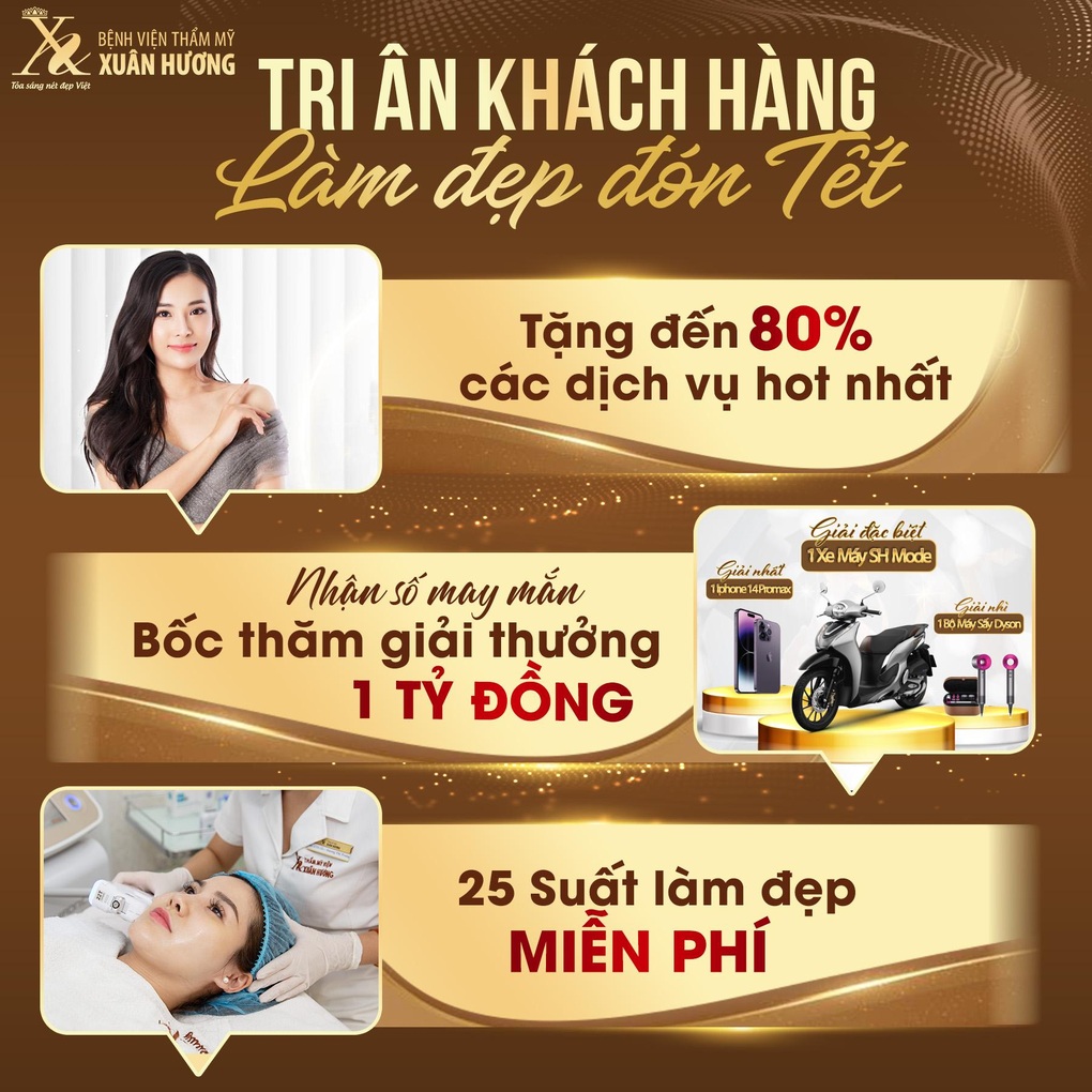 Làm đẹp đón Tết, bệnh viện thẩm mỹ Xuân Hương trợ giá đến 80% - 1 Làm đẹp đón Tết, bệnh viện thẩm mỹ Xuân Hương trợ giá đến 80% - 1