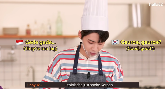 Nam idol Kpop chật vật khi học nấu ăn với người nước ngoài, còn suýt làm hỏng máy xay vì... quá cẩn thận? - Ảnh 5. Nam idol Kpop chật vật khi học nấu ăn với người nước ngoài, còn suýt làm hỏng máy xay vì... quá cẩn thận? - Ảnh 5.