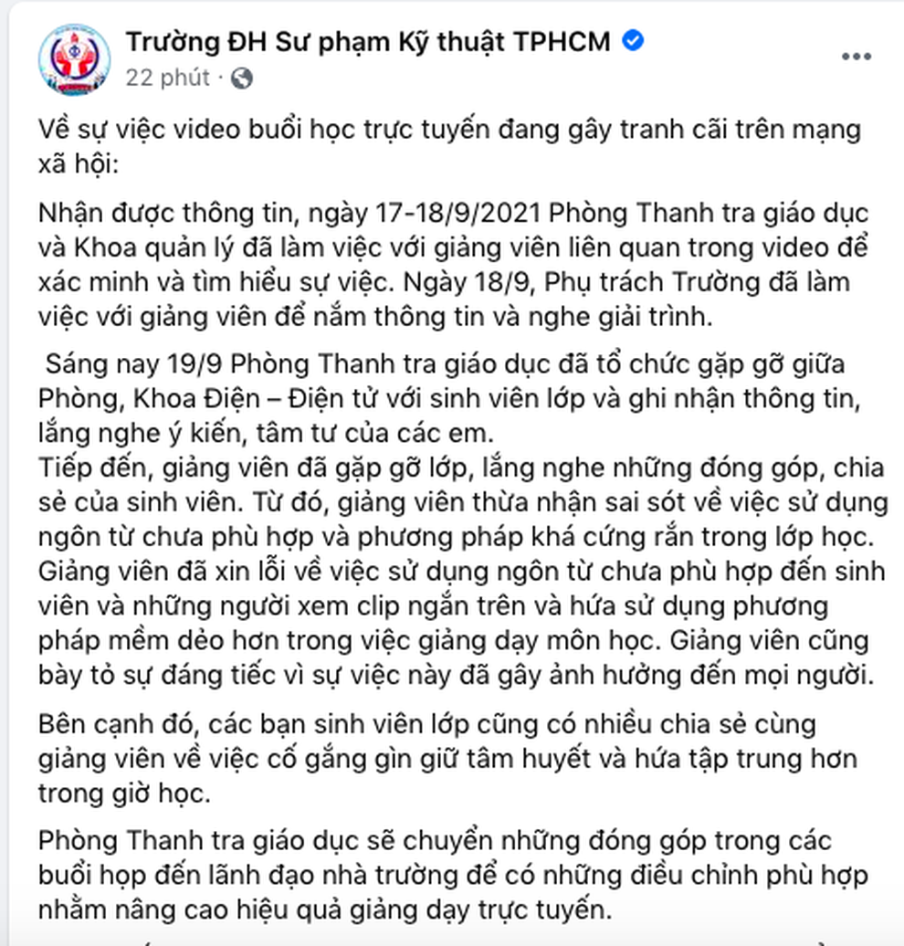 Vụ đuổi sinh viên khỏi lớp online: Giảng viên nhận sai sót và xin lỗi - 1 Vụ đuổi sinh viên khỏi lớp online: Giảng viên nhận sai sót và xin lỗi - 1
