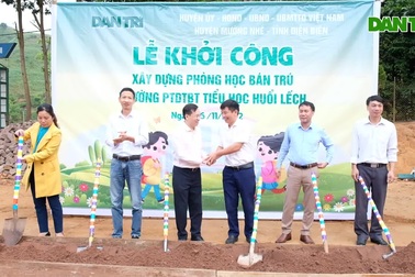 Khởi công xây dựng nhà ở bán trú cho học sinh Huổi Lếch: Niềm vui nhân đôi