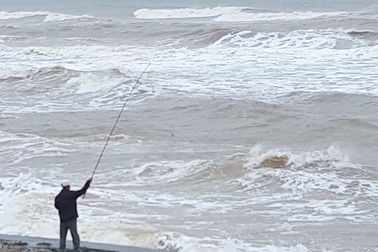 Câu cá ngày biển động