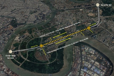 Phối cảnh đường dành riêng cho xe đạp đầu tiên ở TPHCM