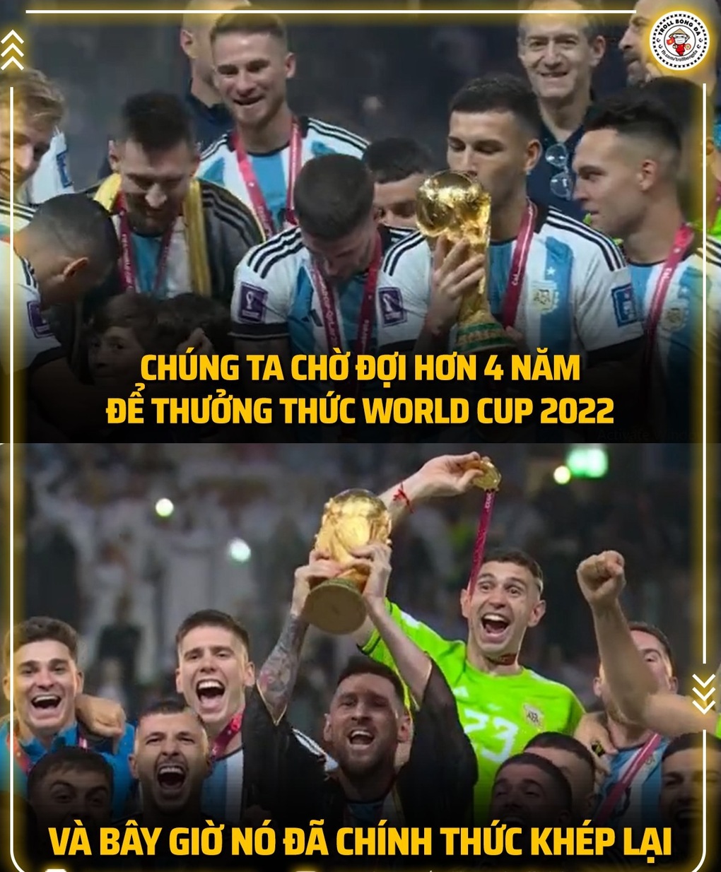 World Cup 2022 chính thức khép lại và người hâm mộ bóng đá sẽ phải tiếp tục chờ thêm 4 năm để có thể thưởng thức một kỳ World Cup mới (Ảnh: Troll bóng đá). World Cup 2022 chính thức khép lại và người hâm mộ bóng đá sẽ phải tiếp tục chờ thêm 4 năm để có thể thưởng thức một kỳ World Cup mới (Ảnh: Troll bóng đá).