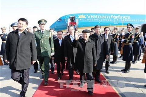 Lễ đón chính thức Tổng Bí thư Nguyễn Phú Trọng tại Trung Quốc